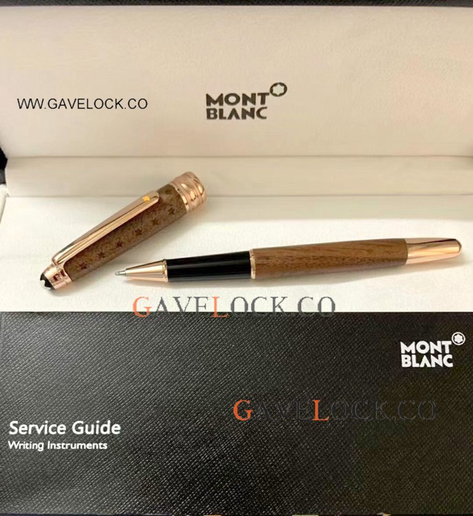 Luxury Copy Mont Blanc Petit Prince Rollerball Shallow Rose Gold Clip